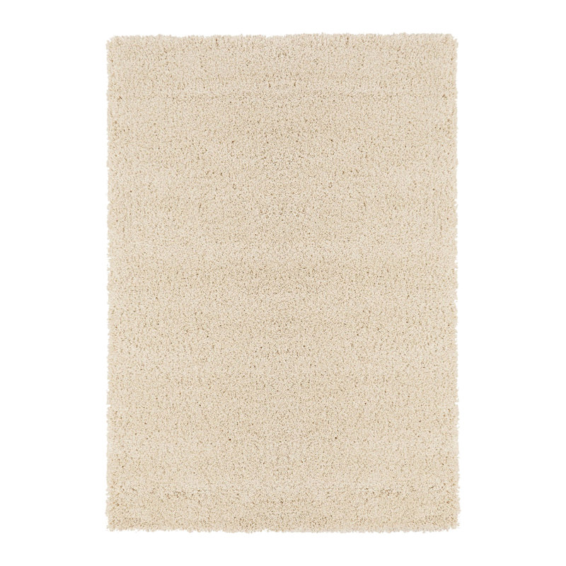 Orren Ellis Kleiman Shaggy Solid Ivory Area Rug & Reviews Wayfair